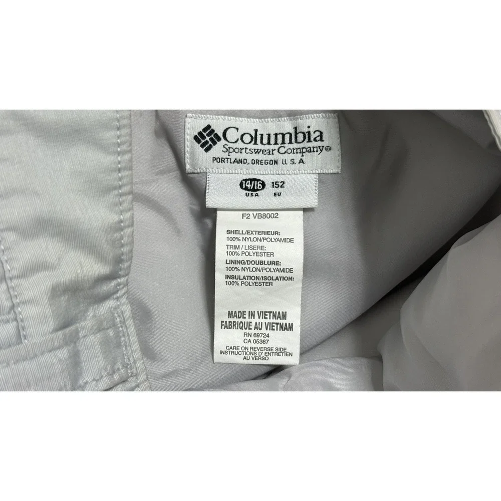 Columbia Ski Snow Pants Youth 14-16 Gray Insulated Nylon Convert Winter‎ Outdoor